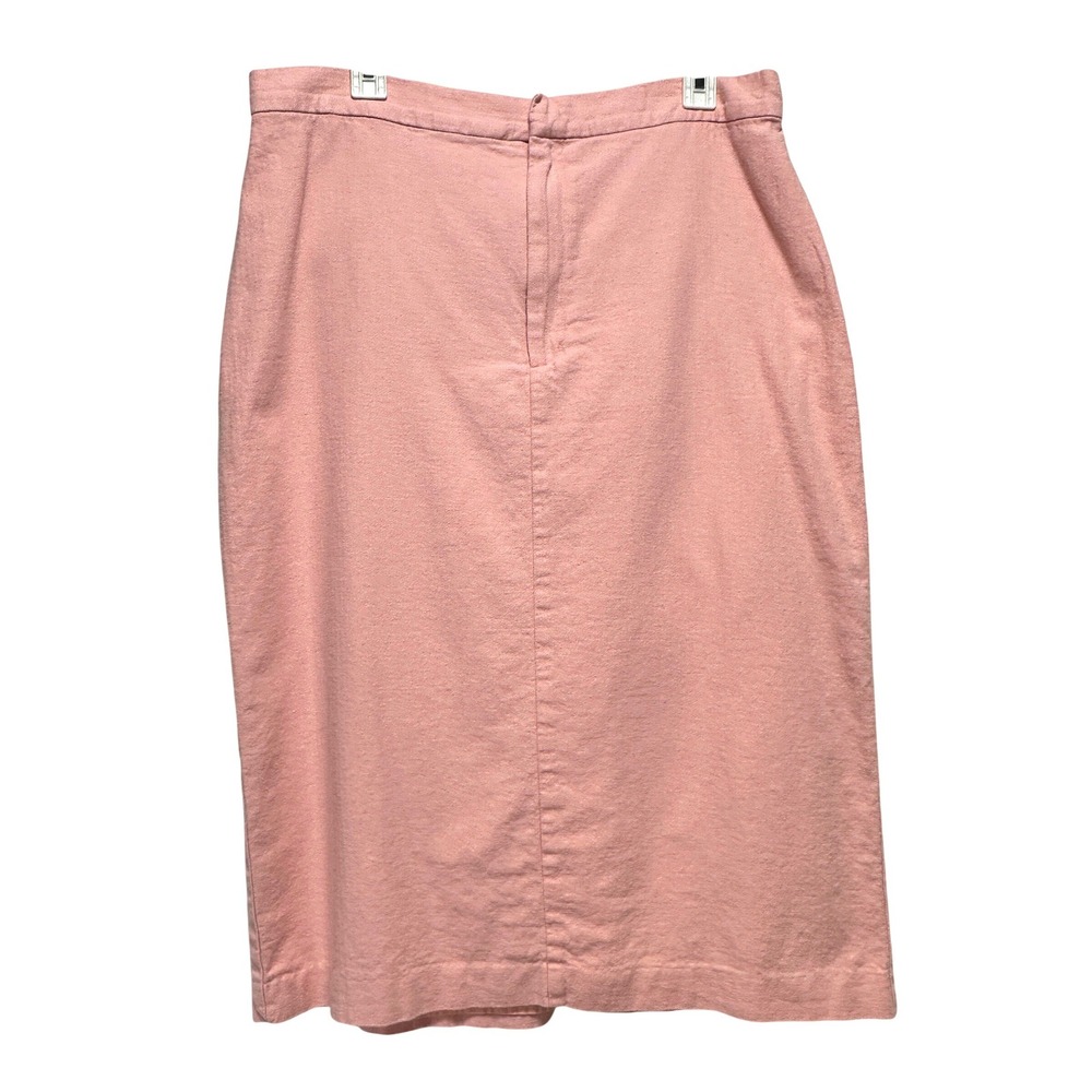Banana Republic Pink Linen Blend Pencil Skirt Bermuda Sand‎ Size 16 Knee Length